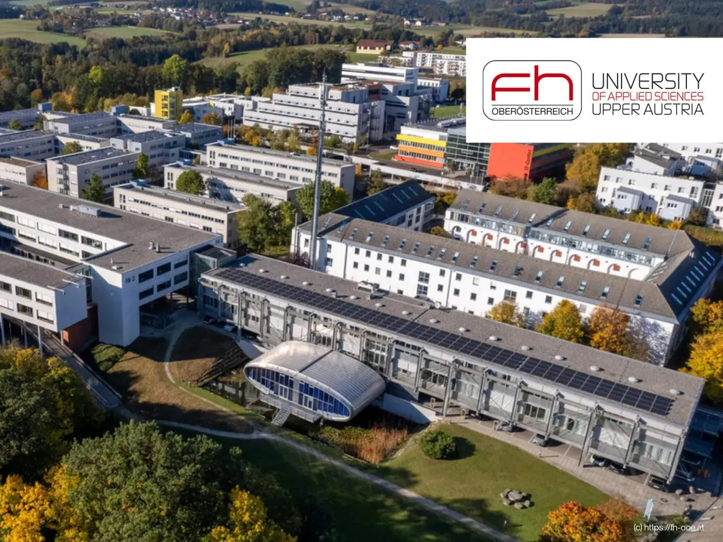 Ansicht von oben FH Hagenberg Oberösterreich Softwarepark