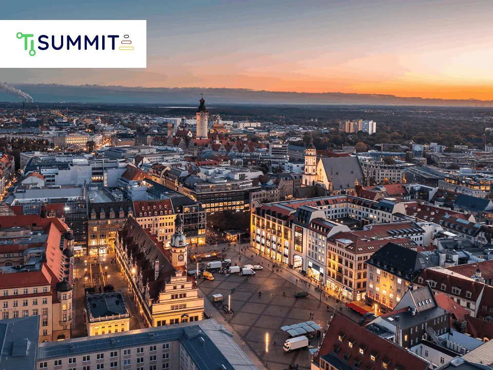 Leipzig Stadtansicht TI Summit Logo Branchengipfel Gesundheitssystem